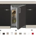 Kitchenette Faro Antraciet 130cm met koelkast HRG-133