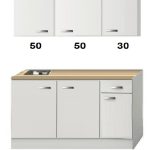 Kitchenette Wit hoogglans 130 CM incl. rvs spoelbak HRG-13225