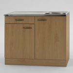 Keukenblok Beuken met een la, RVS aanrecht 100cm x 60cm OPTI-67