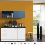 Kitchenette 150 cm met blauw schuif rek KT155-9-365