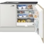Kitchenette 110cm wit hoogglans incl inbouw koelkast met of zonder wandkasten RAI-1046