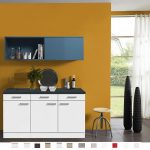 Kitchenette 150 cm met blauw schuif rek KT152-9-210