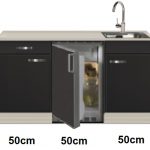 Keukenblok 150 incl rvs spoelbak en koelkast RAI-4458