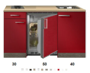 Kitchenette Rood Hoogglans 120cm met HRG-5345