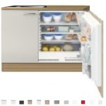 Kitchenette 110cm wit-beuken incl inbouw koelkast met of zonder wandkasten RAI-1045