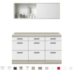 Kitchenette 150 cm met rood gekleurd schuif rek KT153-9-210