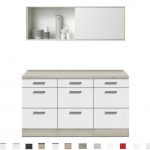 Kitchenette 150 cm met rood gekleurd schuif rek KT153-9-210