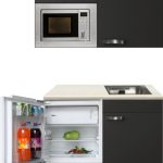 Keukenblok 120cm Antraciet incl koelkast en magnetron RAI-591