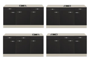 Keukenblok 160 Antraciet incl rvs spoelbak RAI-4492 - Afbeelding 4