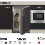 Keukenblok 160 Antraciet incl rvs spoelbak en koelkast en magnetron RAI-414