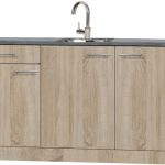 Kitchenette 180 cm wit mat met stelpoten en wandkasten RAI-8585