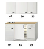 Kitchenette Wit hoogglans 120 CM incl. koelkast HRG-1324
