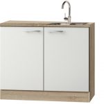 Keukenblok met houten werkblad en RVS spoelbak 100cm x 60cm OPTI-84