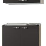 Keukenblok Faro Antraciet met rvs blad en klap bovenkast 100 x 60 cm OPTI-0103