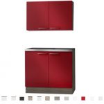 Keukenblok met RVS blad en bovenkast 100 x 60 cm OPTI-0103