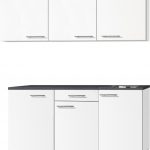 Kitchenette 180 cm wit mat met stelpoten en wandkasten RAI-0144
