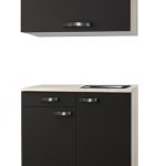 Keukenblok Faro Antraciet 100 x 60 met wandkast 100cm RAI-0021