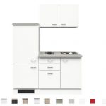 Kitchenette Wit 160cm Incl. koelkast, e-kookplaat en spoelbak HRG-595