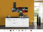 Keuken Lagos 210 cm wit hoogglans Incl. Inbouwapparatuur OPTI-126