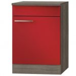 Onderkast met Imola signaal rood satijn (BxHxD) 60,0x84,8x60,0 cm HRG-196