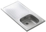 Keukenblok Padua licht eiken ruw met rvs aanrecht en spoelbak 100 x 60 cm HRG-10 - Afbeelding 2