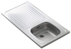 Keukenblok Padua licht eiken ruw met rvs aanrecht en spoelbak 100 x 60 cm HRG-10 - Afbeelding 2
