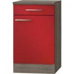 Keukenblok met een La Imola signaal rood satijn (BxHxD) 50,0x84,8x60,0 cm HRG-195