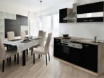Keuken zwart hoogglans 220cm Incl. Inbouwapparatuur HUS-1098