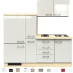 Kitchenette Abaco Nacre glanzend 190 cm Incl. koelkast, kookplaat en apothekerskast HRG-1729