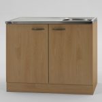 Keukenblok Beuken met RVS aanrecht 100cm x 60cm OPTI-68