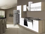 Keuken hoogglans wit 310cm incl. Inbouwapparatuur HUS-1428