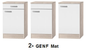 Keukenblok 190cm gebroken wit-eiken incl 2-pit kookplaat en wandkasten - Afbeelding 9