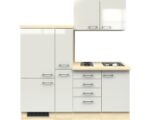 Kitchenette Abaco Nacre glanzend 190 cm Incl. koelkast, kookplaat en apothekerskast HRG-1729 - Afbeelding 2