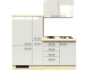 Kitchenette Abaco Nacre glanzend 190 cm Incl. koelkast, kookplaat en apothekerskast HRG-1729 - Afbeelding 2