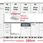 Rechte keuken 330cm compleet zonder oven en kookplaat RAI-4040