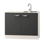 keukenblok 100cm met houten werkblad en rvs spoelbak RAI-2200