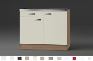 Keukenblok met een la, RVS aanrecht 100cm x 60cm OPTI-84