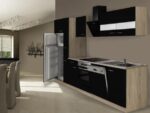 Keuken hoogglans zwart 310cm incl. Inbouwapparatuur HUS-1429