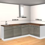 hoek keuken 210 x 150 incl afzuigkap en kookplaat RAI-446